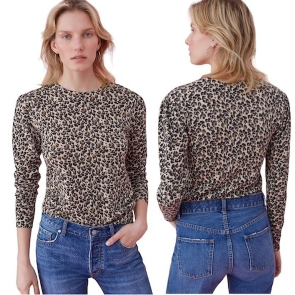 Rebecca Taylor Wool Leopard Print Sweater Large